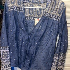 Billabong Button Up Boho Paisley Long Sleeve